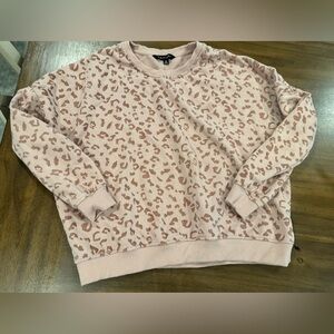 Tahari Dusty Pink Leopard Sweater Size Medium